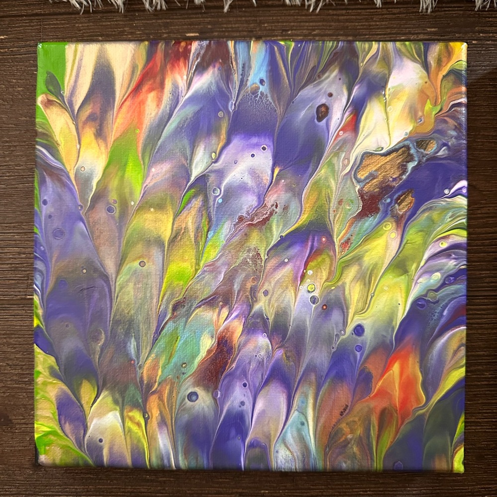 Hand crafted original two multicolor acrylic on canvas paintings - Picture 7 of 8